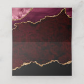 Burgundy Agate Gold Agate Wedding Table Place Card (Binnenkant ongevouwen)