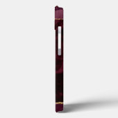 Burgundy Agate Waterverf Gold Monogram Case-Mate iPhone Case (Achterkant / Links)