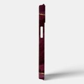 Burgundy Agate Waterverf Gold Monogram Case-Mate iPhone Case (Achterkant / Rechts)