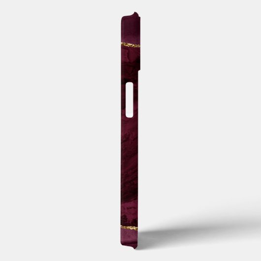 Burgundy Agate Waterverf Gold Monogram Case-Mate iPhone Case (Achterkant / Rechts)