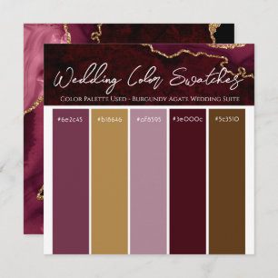 Burgundy Agate Wedding Color Pallette Uitnodiging