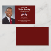 Burgundy American Flag Political Visitekaartje (Voorkant / Achterkant)