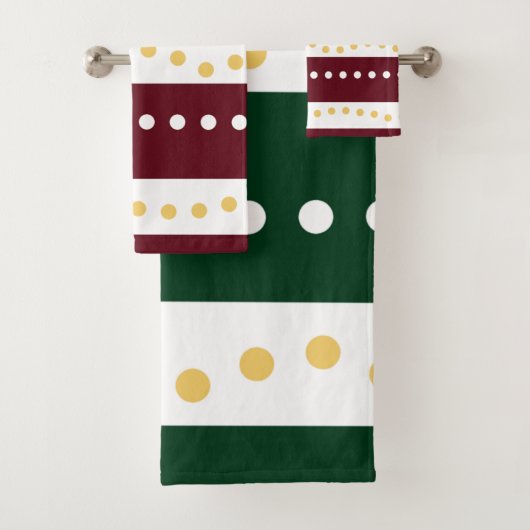 Burgundy and Emerald Stripes Polka Dots Christmas  (En situation)