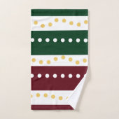 Burgundy and Emerald Stripes Polka Dots Christmas  (Serviette à main)