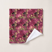 Burgundy and Gold Leopard Series Design 10 (Gant de toilette)