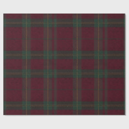 Burgundy and Green Plaid Tartan Gift Wrap Cadeaupapier