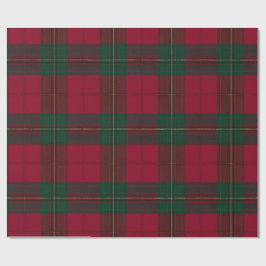 Burgundy and Green Plaid Tartan Wrapping Paper Cadeaupapier