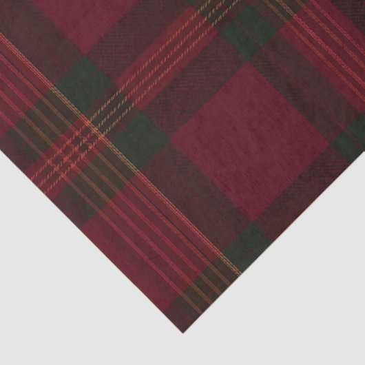 Burgundy and Green Plaid Tissue Paper Tissuepapier (Detail)