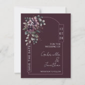 Burgundy and Sage Arch Save the Date | Invitation Kaart (Voorkant)