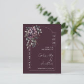 Burgundy and Sage Arch Save the Date | Invitation Kaart (Staand voorkant)