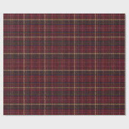 Burgundy and Tan Plaid Tartan Wrapping Paper  Cadeaupapier