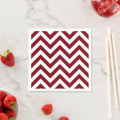Burgundy and White Large Chevron ZigZag Pattern Servet (Insitu)