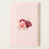 Burgundy Aquarelle Brousse Monogramme Floral (Dos)