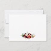 Burgundy Aquarelle Floral Boho Mariage RSVP (Dos)