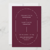 Burgundy Arch QR Code Mariage Photo Invitation (Devant)