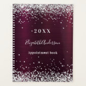 Burgundy argent nom de parties scintillant 2026 (Devant)