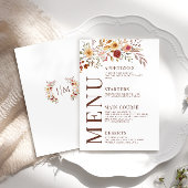 Burgundy Automne Automne Floral Mariage Cartes de