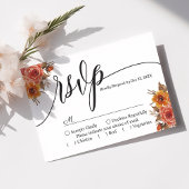 Burgundy Automne Automne Floral Wedding Carte RSVP