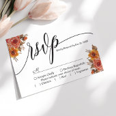 Burgundy Automne Automne Floral Wedding Carte RSVP