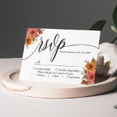 Burgundy Automne Automne Floral Wedding Carte RSVP