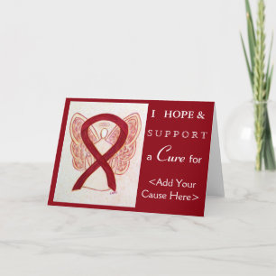 Burgundy Awareness Ribbon Angel Art Wenskaarten Kaart