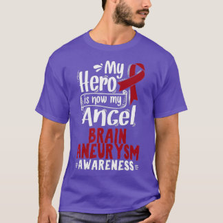 Burgundy Awareness Ribbon Brain Aneurysm  T-shirt