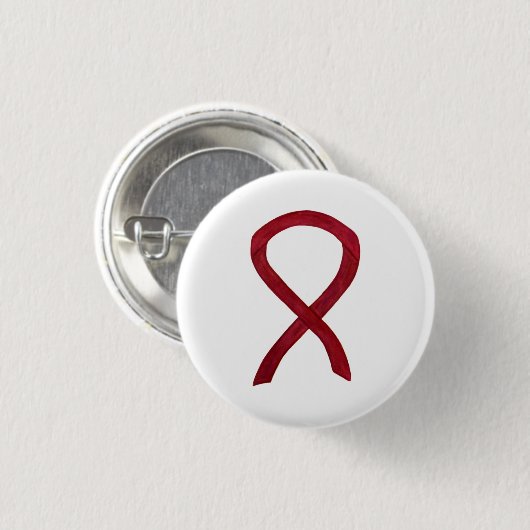 Burgundy Awareness Ribbon Custom Button Pendants (Voorkant /achterkant)