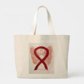 Burgundy Awareness Ruban Custom Art Sac fourre-tou (Dos)
