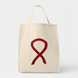Burgundy Awareness Ruban Custom Art Sac fourre-tou