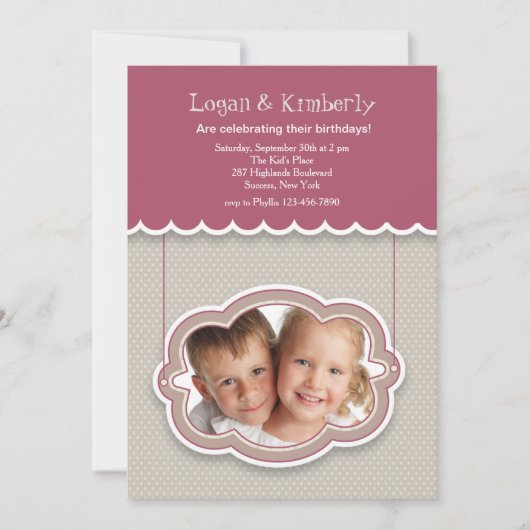 Burgundy Awning Photo Invitation Kaart (Voorkant)