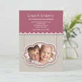 Burgundy Awning Photo Invitation Kaart (Staand voorkant)
