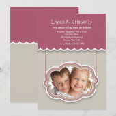 Burgundy Awning Photo Invitation Kaart (Voorkant / Achterkant)