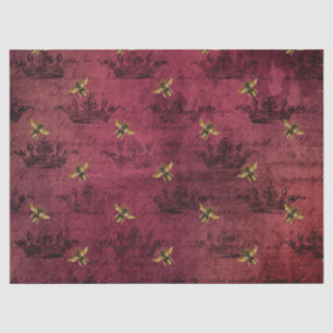 Burgundy Bee Serie Design Vier Tissuepapier