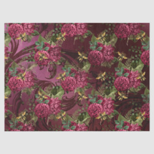 Burgundy Bee Serie Design Zes Tissuepapier