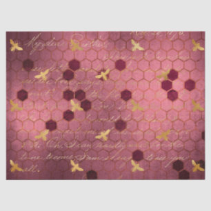Burgundy Bee Serie Ontwerp Twee Tissuepapier
