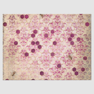 Burgundy Bee Series Design Zestien Tissuepapier