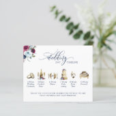 Burgundy, Berry Blue Wedding Program en tijdlijn (Staand voorkant)
