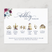 Burgundy, Berry Blue Wedding Program en tijdlijn (Voorkant)