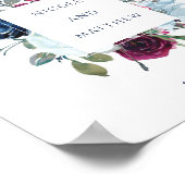 Burgundy, Berry & Blue Wedding Welcome Sign Poster (Hoek)