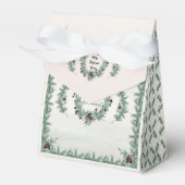 Burgundy Berry Holly Pine met kerstcadeaudoos Bedankdoosjes (Voorkant Zijde)