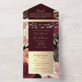 Burgundy Black Gold String-lampjes trekken alles i All In One Uitnodiging (Binnen)