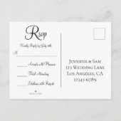 Burgundy Black Ombre Contemual RSVP Uitnodiging Briefkaart (Achterkant)