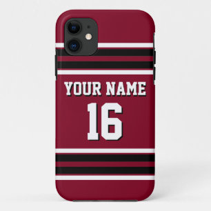 Burgundy Black Team Jersey iPhone 11 Hoesje
