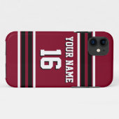 Burgundy Black Team Jersey Case-Mate iPhone Case (Achterkant (horizontaal))