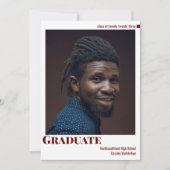 Burgundy blanche Faire-part d'obtention d'un diplô (Devant)