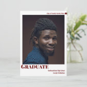 Burgundy blanche Faire-part d'obtention d'un diplô (Debout devant)