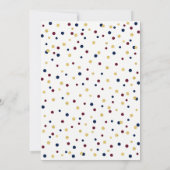 Burgundy, Bleu & Confettis Dorés Invitation Annive (Dos)