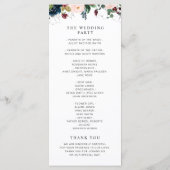 burgundy & bleu marine, programme de mariage flora (Dos)