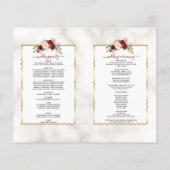 Burgundy Bloem Goud Marmer Calligrafie Programma (Achterkant)