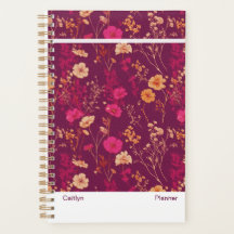 Burgundy Bloem Kleine Planner